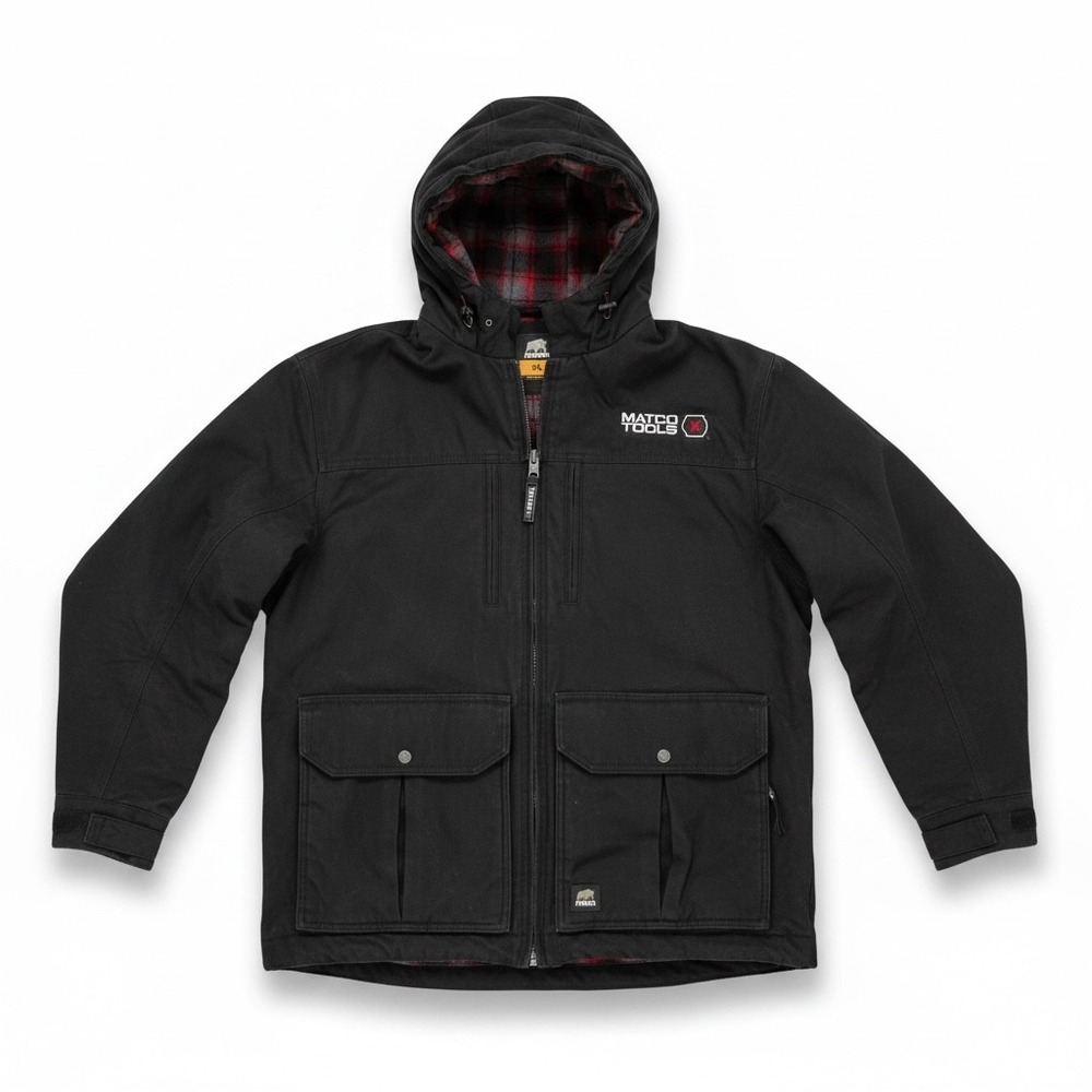 Berne Matco Tools Mens XL Black Canvas Concealed Carry Jacket Flannel CCWJ01BK